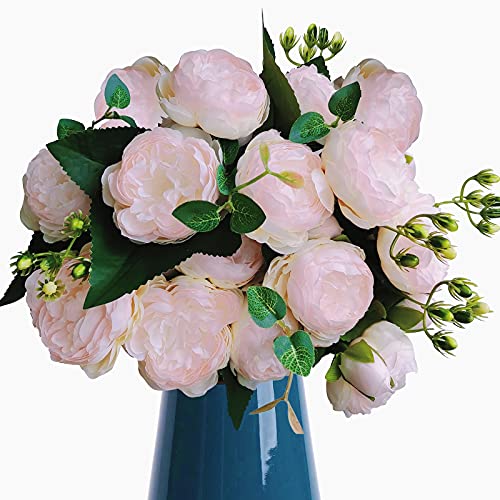 BOMJJOR 3 Pack Peonies Artificial Flowers Silk Peony Arrangement Bouquet for Wedding Centerpiece Garden Party Home Decor Vlog Fake Peonies Pink | The Storepaperoomates Retail Market - Fast Affordable Shopping