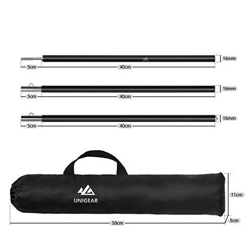 Unigear Telescopic Tent Pole Set of 2 Aluminium Pole for Tarp, Tent, Awning, Camping, Adjustable from 40 cm – 240 cm (Black) | The Storepaperoomates Retail Market - Fast Affordable Shopping