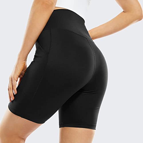 G4Free Yoga Shorts with Pockets for Women High Waist 8″ Athletic Workout Gym Shorts (Black, L) | The Storepaperoomates Retail Market - Fast Affordable Shopping