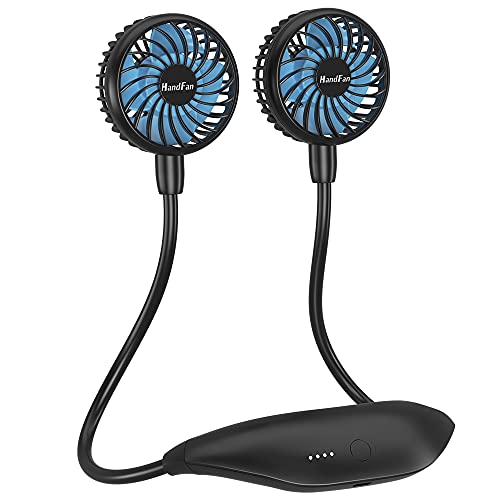 5000mAh Portable Neck Fan, Necklace Fan Battery Operated 3.5-26hrs working, Wearable Fan Rechargeable 6 Speeds, Hands-Free Fan 360° Adjustable for Outdoor Activities Travel Office Home (Black) | The Storepaperoomates Retail Market - Fast Affordable Shopping