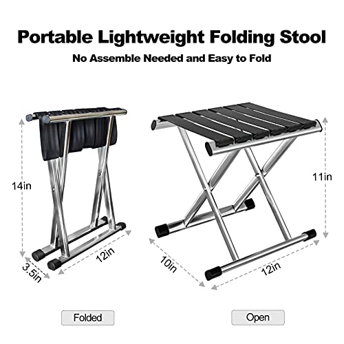 Folding Camping Stool – Outdoor Portable Chairs Lightweight and Compact, Small Collapsible Stool Seat for Fishing Hiking and Walking | The Storepaperoomates Retail Market - Fast Affordable Shopping