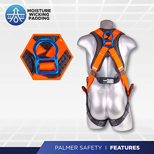 ATERET Fall Protection Full Body 5pt Safety Harness, Aluminum Dorsal D-ring, Quick-Connect Buckle, Grommet Legs, Sewn in Back Pad I OSHA ANSI Compliant Personal Equipment (Orange – Universal) | The Storepaperoomates Retail Market - Fast Affordable Shopping
