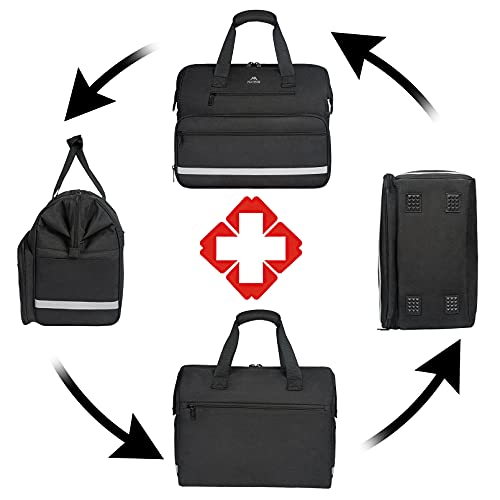 Medical Bag, Large Water-Resistant First Aid Bags with Many Pocktets for Nursing School Students, Portable Clinical Home Health Bag Doctor Bag Nurse Gift for Home Visits, Health Care, Hospice, Black | The Storepaperoomates Retail Market - Fast Affordable Shopping