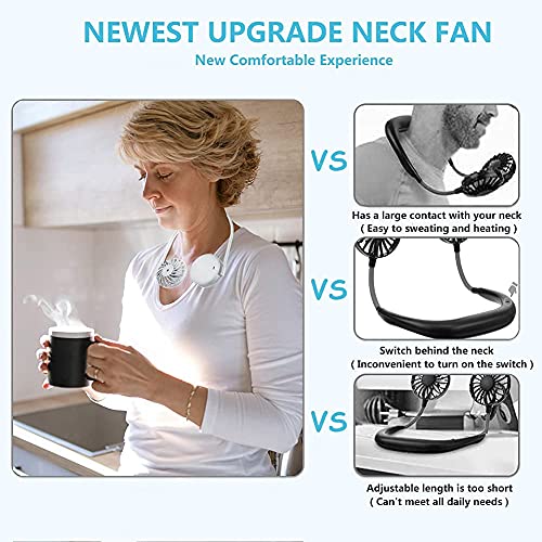 Newest Neck Fan Portable,Handheld Stroller Fan,SZTMBF Hand Free Personal Super Mini Fans Multi Purpose with Overall Flexible Neckband，360 Degree Free Rotation /3 Speeds/7 LED Lights(White) | The Storepaperoomates Retail Market - Fast Affordable Shopping