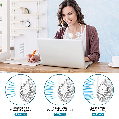 Newest Neck Fan Portable,Handheld Stroller Fan,SZTMBF Hand Free Personal Super Mini Fans Multi Purpose with Overall Flexible Neckband，360 Degree Free Rotation /3 Speeds/7 LED Lights(White) | The Storepaperoomates Retail Market - Fast Affordable Shopping