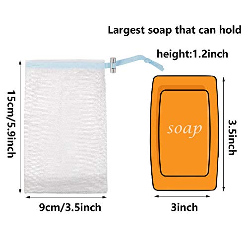Cobahom Soap Bag 6 Pack 6 x 3.5 Inch Mesh Foaming Net Soap Sack Bags Soap Saver Pouch Net Bags with Drawstring for Bath & Shower （Blue） | The Storepaperoomates Retail Market - Fast Affordable Shopping