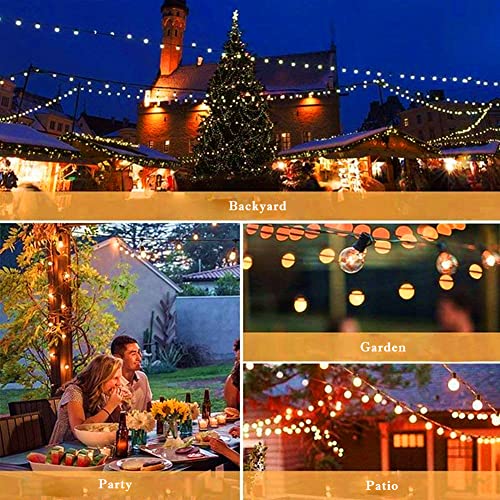 25Ft G40 Outdoor Clear Globe String Lights, Connectable Waterproof Edison String Lights for Outside Backyard Wedding Patio Bistro Party Decoration, 5W, E12 Base, Black Wire | The Storepaperoomates Retail Market - Fast Affordable Shopping