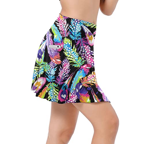 Annjoli Women’s Skorts Athletic Skirt for Golf Tennis Workout Running Skirt with Pockets (as1, Alpha, l, Regular, Regular, 176-58-9, Large)