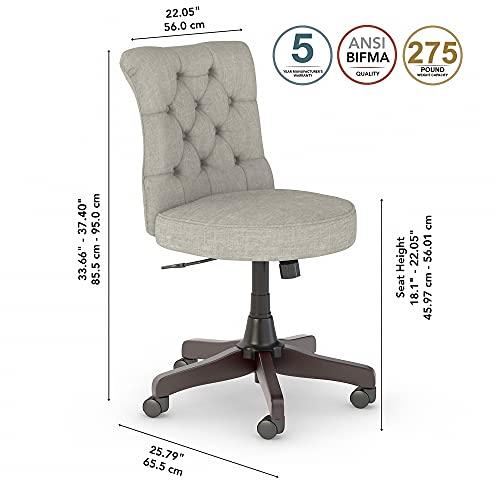 Bush Furniture Cottage Grove Mid Back Tufted Office Chair, Light Gray | The Storepaperoomates Retail Market - Fast Affordable Shopping