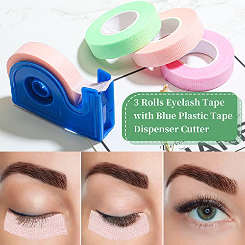 3 Rolls Lash Tape Eyelash Tape for Eyelash Extension with Blue Plastic Tape Dispenser Cutter Breathable Fabric PE Tape Under Eye for Sensitive Skin Eyelash Extensions Supplies | The Storepaperoomates Retail Market - Fast Affordable Shopping