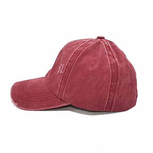 Women’s Crisscross Ponytail Hats Baseball Caps Adjustable Washed Trucker Dad Hat Red Wine | The Storepaperoomates Retail Market - Fast Affordable Shopping
