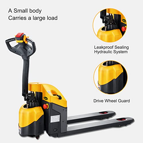 Apollo Full Electric Pallet Jack Heavy Duty Mini Walkie Pallet Truck for Narrow Scene 3300lbs Capacity 48″ x 27″ Fork | The Storepaperoomates Retail Market - Fast Affordable Shopping