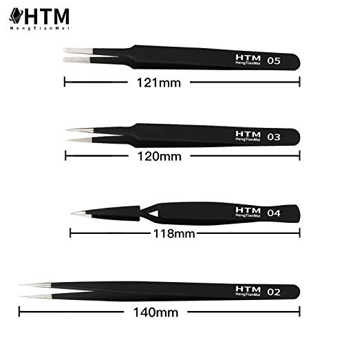 10PCS Precision Tweezers Set, HengTianMei ESD Anti-Static Stainless Steel Tweezers Kit Curved Tweezers for Craft, Jewelry, Electronics, Laboratory Work | The Storepaperoomates Retail Market - Fast Affordable Shopping