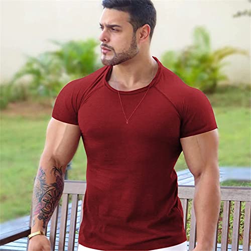COOFANDY Men’s 3 Pack Workout T Shirts Short Sleeve Gym Bodybuilding Muscle Shirts Base Layer Fitness Tee Tops (Wine Red/Dark Grey/Black, Large) | The Storepaperoomates Retail Market - Fast Affordable Shopping