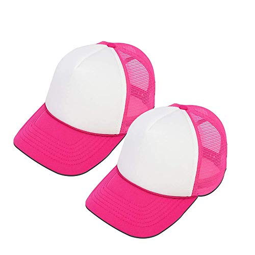 MR.R Sublimation Blank Polyester Mesh Cap Mesh Hat Two Tone Trucker Summer Mesh Cap with Adjustable Snapback,Rose Red,2 Pieces per Pack | The Storepaperoomates Retail Market - Fast Affordable Shopping