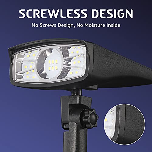 Solar Spot Lights Outdoor, SainSonic IP67 Waterproof Spotlights with a No Peeling Panel and Screwless Design for Long Life, LED Garden Wall Yard Pool Landscape Lighting, 700 Lumens Cool White, 2 Packs | The Storepaperoomates Retail Market - Fast Affordable Shopping