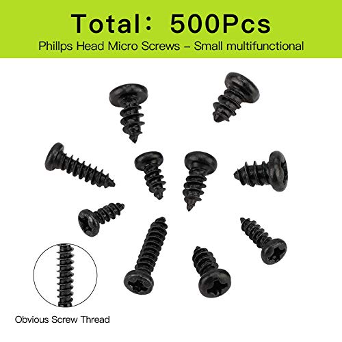 M2 M2.3 M2.6 M3 Multi Purpose Self Tapping Small Screws, Philips Drive Small Screws Suit, Screws Assortment Set,10 Sizes(500 Pcs) | The Storepaperoomates Retail Market - Fast Affordable Shopping
