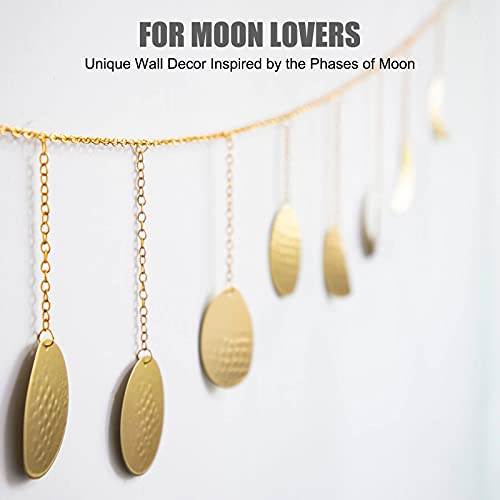 Yankario 55″ Moon Phase Wall Hanging Decor – Hammered Gold Boho Wall Decor 13 Moons – Bohemian Home Room Art Decor for Bedroom, Living Room, Dorm, Apartment and more | The Storepaperoomates Retail Market - Fast Affordable Shopping