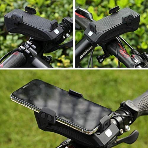 Bicycle Light, Bicycle Light with Horn and Mobile Phone Charger, 4000mAh Rechargeable Battery, 4 in 1 Handlebar Headlight with 3 Lighting Modes and 5 Sounds, Suitable for Bicycles with All Frames | The Storepaperoomates Retail Market - Fast Affordable Shopping