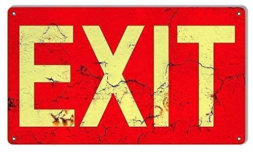 Crysss Nostalgic EXIT Signs! Aged Exit Garage Art Sign Vintage Sign Decor Metal Sign 8 X 12 Inch | The Storepaperoomates Retail Market - Fast Affordable Shopping
