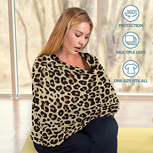 Cheetah Leopard Baby Car Seat Cover Animal Skin Print Nursing Covers Breastfeeding Scarf Infant Carseat Canopy for Mom Baby Gift | The Storepaperoomates Retail Market - Fast Affordable Shopping