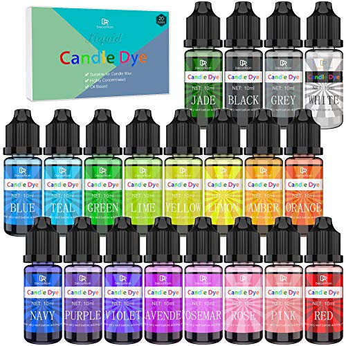 Candle Dye 20 Colors – Liquid Concentrated Candle Color Dye for Soy Wax Dyes, Gel Wax, Paraffin Wax, Beeswax, Candle Making Kit – Vibrant Oil-Based Candle Coloring for DIY Candle Making Supplies | The Storepaperoomates Retail Market - Fast Affordable Shopping