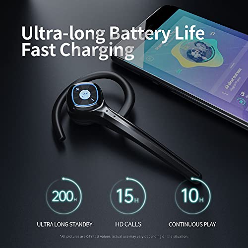 IHAO Wireless Bluetooth Earpiece Headphone Dual Noise Cancelling Mic Painless Open-Ear Handsfree Headset Stereo Sound Left/Right Changeable Earhook Earphones for Driving/Business/Gym | The Storepaperoomates Retail Market - Fast Affordable Shopping