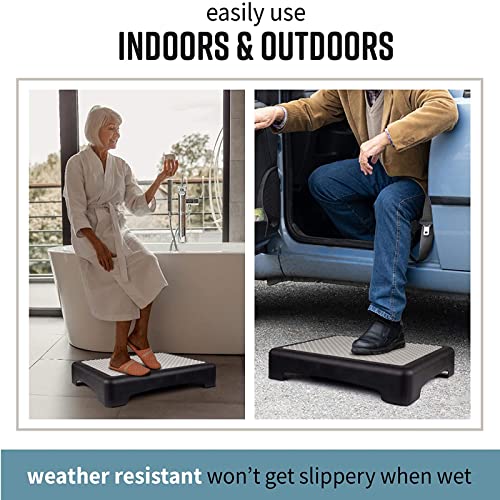 Indoor Outdoor Step Stool 4 Inch, Non-Slip Mobility Platform Step, Portable Step Riser for Elderly & Disabled, Half Step for Stairs, Cars, Bed, Chair, Shower Max Hold Up to 450 lbs | The Storepaperoomates Retail Market - Fast Affordable Shopping