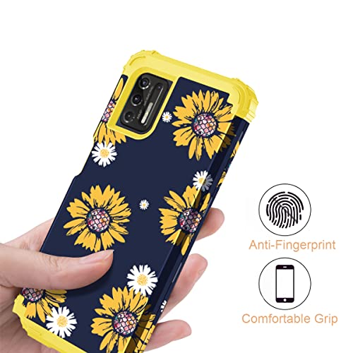 Fingic Compatible with Moto G Stylus 2021 Case Sunflower 3 in 1 Heavy Duty Hard PC Soft Silicone Rugged Bumper Full-Body Shockproof Protective Phone Case for Motorola Moto G Stylus 2021, Yellow | The Storepaperoomates Retail Market - Fast Affordable Shopping