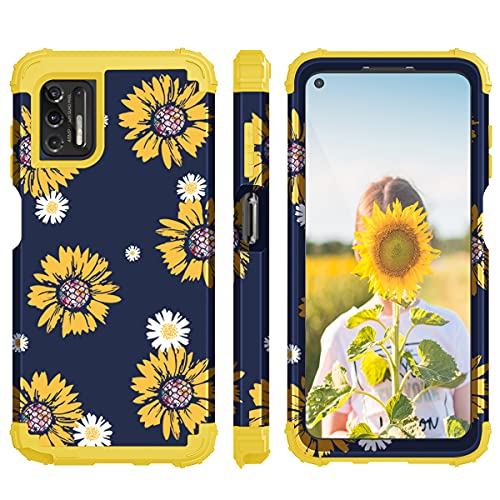 Fingic Compatible with Moto G Stylus 2021 Case Sunflower 3 in 1 Heavy Duty Hard PC Soft Silicone Rugged Bumper Full-Body Shockproof Protective Phone Case for Motorola Moto G Stylus 2021, Yellow | The Storepaperoomates Retail Market - Fast Affordable Shopping
