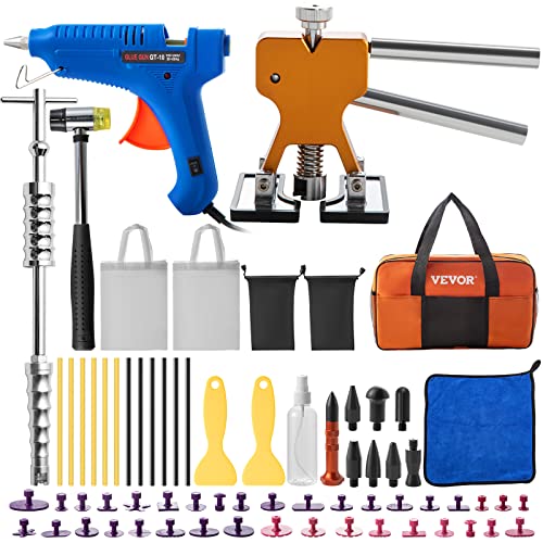 VEVOR Dent Removal Tool, 69 Pcs Paintless Dent Repair Tools, Golden Lifter Car Dent Repair Kit, Glue Puller Tabs Dent Puller Kit for Auto Dent Removal, Minor Dents, Door Dings and Hail Damage | The Storepaperoomates Retail Market - Fast Affordable Shopping