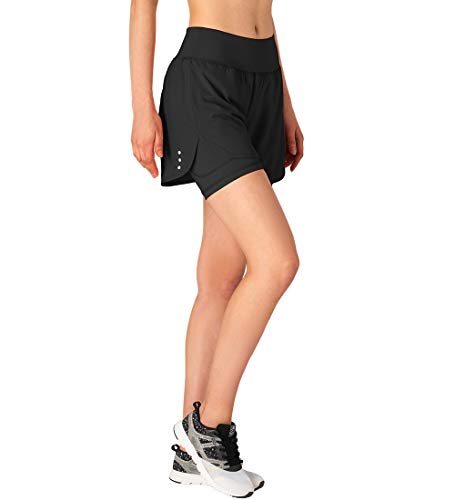 Gopune Women’s 2 in 1 Running Shorts Workout Athletic Gym Yoga Shorts with Phone Pockets Black,2XL | The Storepaperoomates Retail Market - Fast Affordable Shopping