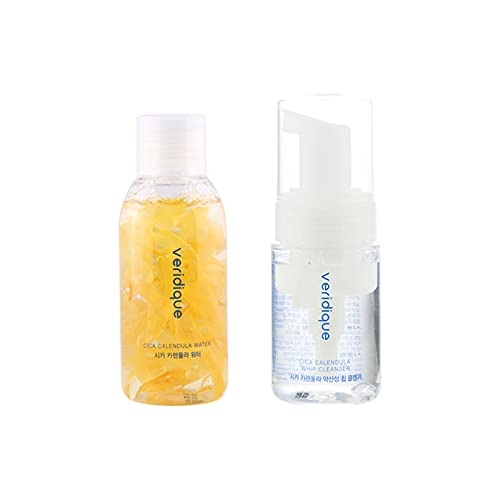 VERIDIQUE Travel Skincare Set & Kit] Cica Calendula Toner Water(60ml) & Veridique Cica Calendula Whip Cleanser(30ml) small gift set | The Storepaperoomates Retail Market - Fast Affordable Shopping