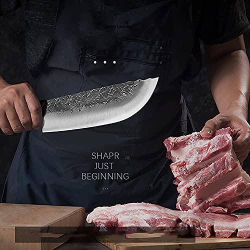Butcher Knife – 7” Cleaver Knife – Classic combination of Carbon Steel and Wengewood – Chop hogs,deer,chickens – for kitchen,farm,camping – ZENG JIA DAO | The Storepaperoomates Retail Market - Fast Affordable Shopping