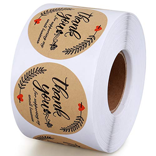 Poxoke Thank You Stickers Small Business Roll 2 Inch 500Count Craft Floral Designed