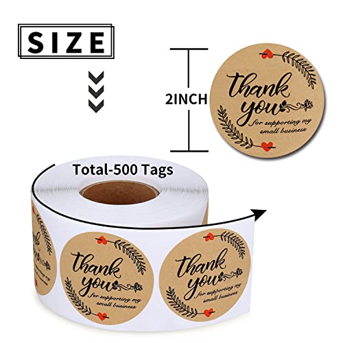 Poxoke Thank You Stickers Small Business Roll 2 Inch 500Count Craft Floral Designed | The Storepaperoomates Retail Market - Fast Affordable Shopping