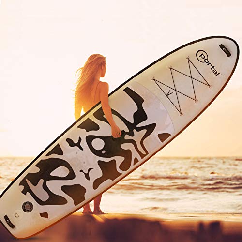 PORTAL Inflatable Stand Up Paddle Board, Yoga Paddle Board for Adult, 10’x32 x6 Stand Up Paddle Board with SUP Accessories Carry Bag, Hand Pump, for Fishing, Surfing, Yoga Touring | The Storepaperoomates Retail Market - Fast Affordable Shopping