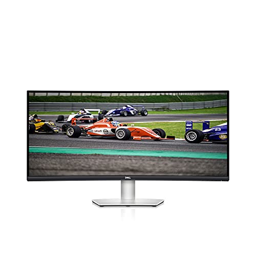 Dell S3422DW – 34-inch WQHD 21:9 Curved Monitor, 3440 x 1440 at 100Hz, 1800R, Built-in Dual 5W Speakers, 4ms Grey-to-Grey Response Time (Extreme Mode), 16.7 Million Colors, Silver
