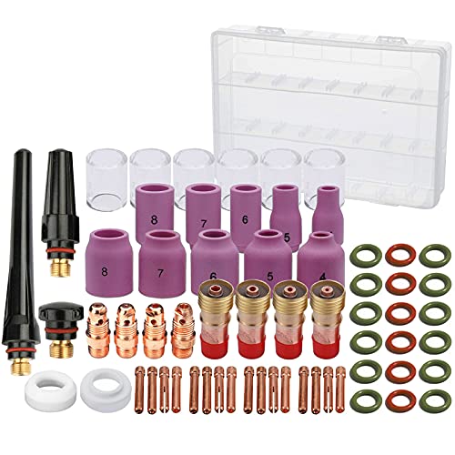 63PCS TIG Welding Torch Stubby Gas Lens #10 Pyrex Glass Cup Kit for WP-17/18/26 | The Storepaperoomates Retail Market - Fast Affordable Shopping