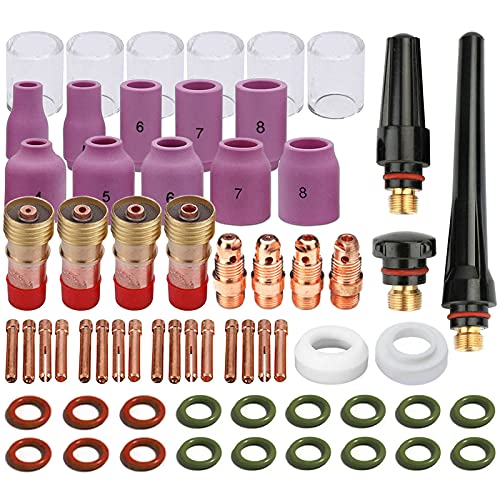 63PCS TIG Welding Torch Stubby Gas Lens #10 Pyrex Glass Cup Kit for WP-17/18/26 | The Storepaperoomates Retail Market - Fast Affordable Shopping