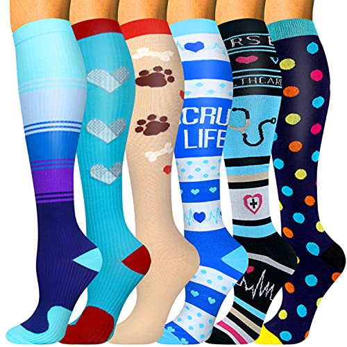 HLTPRO Compression Socks for Women & Men – 6 Pairs 20-30 mmHg Compression Stockings for Medical, Nurse, Running | The Storepaperoomates Retail Market - Fast Affordable Shopping