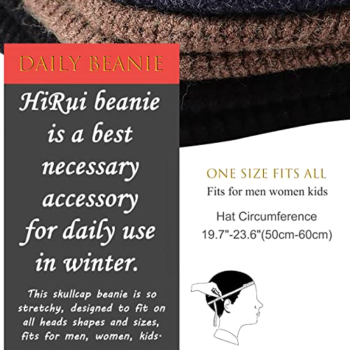 HiRui Knit Beanie Winter Hats Ear Covers for Men Women Kids-Warm Daily Headwear (Black) | The Storepaperoomates Retail Market - Fast Affordable Shopping