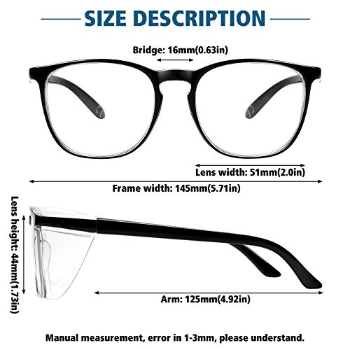 STORYCOAST Anti Fog Safety Glasses Blue Light Blocking Eyeglasses for Women Men Safety Goggles UV Protection (Black + Black Leopard 2 Pack) | The Storepaperoomates Retail Market - Fast Affordable Shopping