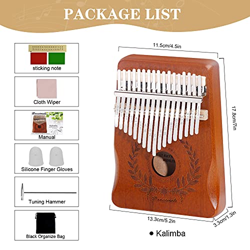 Beautmelo Kalimba 17 Keys Thumb Piano,Portable Mbira Solid Wood Finger Piano Gift for Kids Adult Beginners Music Lover, Musical Instrument Kits with Storage Bag,Music Book & Tune Hammer | The Storepaperoomates Retail Market - Fast Affordable Shopping