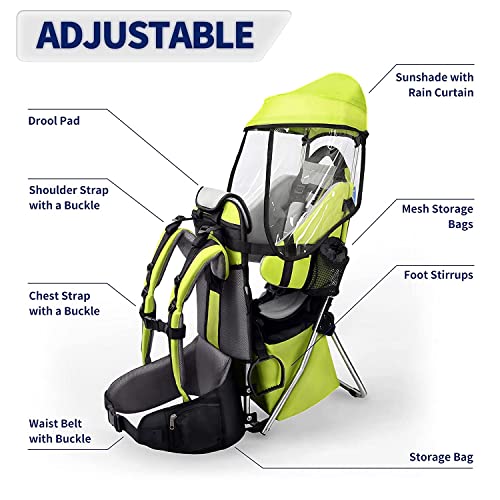 besrey Baby Backpack Carrier for Hiking Toddler Backpack Carrier With Sun Canopy Child Carrier With Large Storage | The Storepaperoomates Retail Market - Fast Affordable Shopping