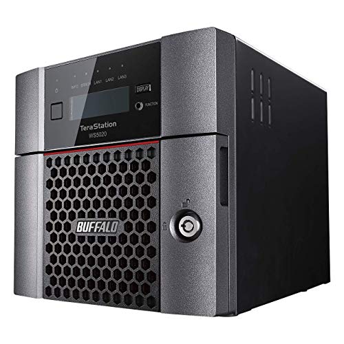 BUFFALO TeraStation WS5220DN Windows Server IoT 2019 8TB (2x4TB) Desktop NAS with Hard Drives Included / 4 Bay / 10GbE / Storage Server / NAS Storage / Network Storage / File Server / Windows Storage