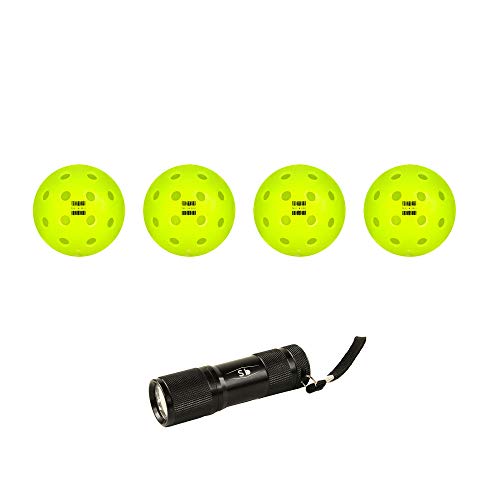 Glow in The Dark Pickleballs, 4 Pack Pickleballs, Shadow-Ball Pickleball Outdoor Balls, USAPA Standard Pickle Balls, Charging Flashlight Included | The Storepaperoomates Retail Market - Fast Affordable Shopping