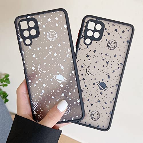 ZTOFERA Compatible with Samsung Galaxy A12/M12 Case, 6.5 Inch, Planet Sky Star Pattern Protective Phone Case Translucent Frosted Hard PC Back Case Silicone Bumper Cover – White Sky | The Storepaperoomates Retail Market - Fast Affordable Shopping