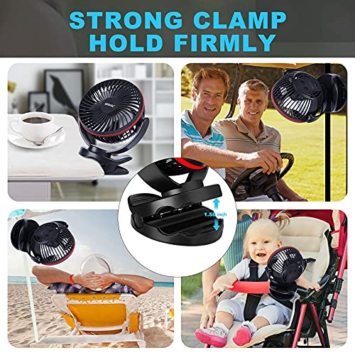 shinic Camping Fans for Tents Rechargeable, 5000mAh Battery Operated Tent Fan with Lantern, 35 Hrs Max Working Time Tent Fan with Clip and Hanging Hook, Stroller Fan, Desk Fan for Home Office Outdoor | The Storepaperoomates Retail Market - Fast Affordable Shopping