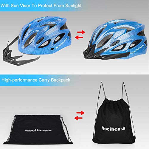 Adult Bike Helmet for Men Women, Cycling Bicycle Helmets 57-62CM with Visor, Adjustable Lightweight Mens Womens Ladies Youth Helmets for BMX Skateboard MTB Mountain Road Bike | The Storepaperoomates Retail Market - Fast Affordable Shopping